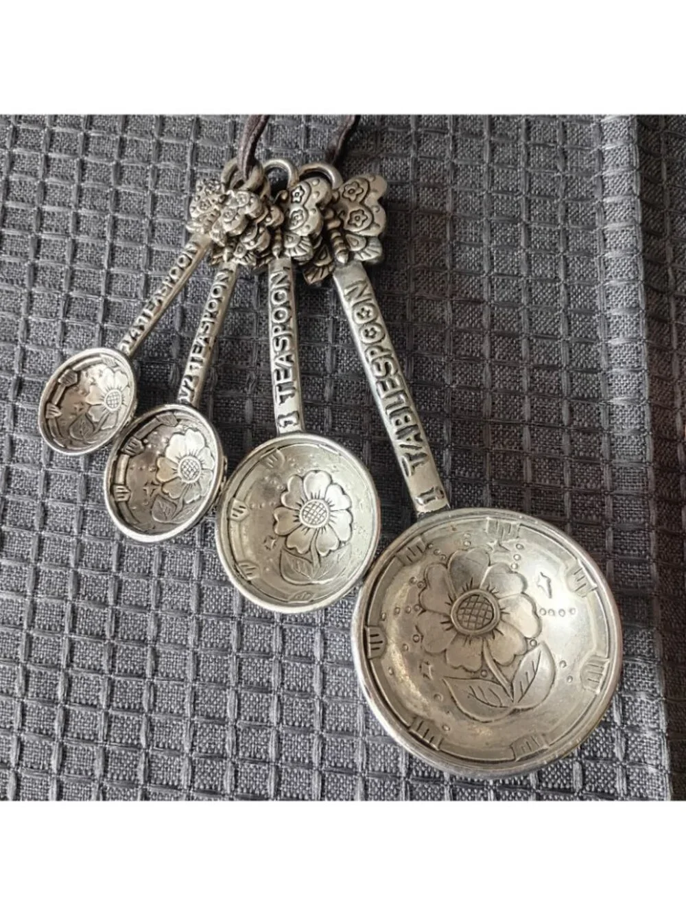 measuring spoon set Floral Sterling Steel